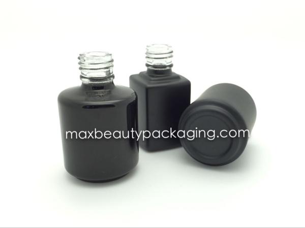 hot sale black thick strong powder coating gel bottle 15ml round straight shape