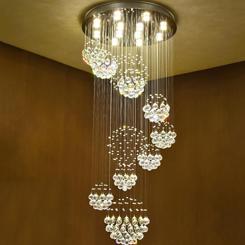 Long Crystal Chandelier Lighting Lustres Lampadari Modern Stage hallway light(WH-NC-24)
