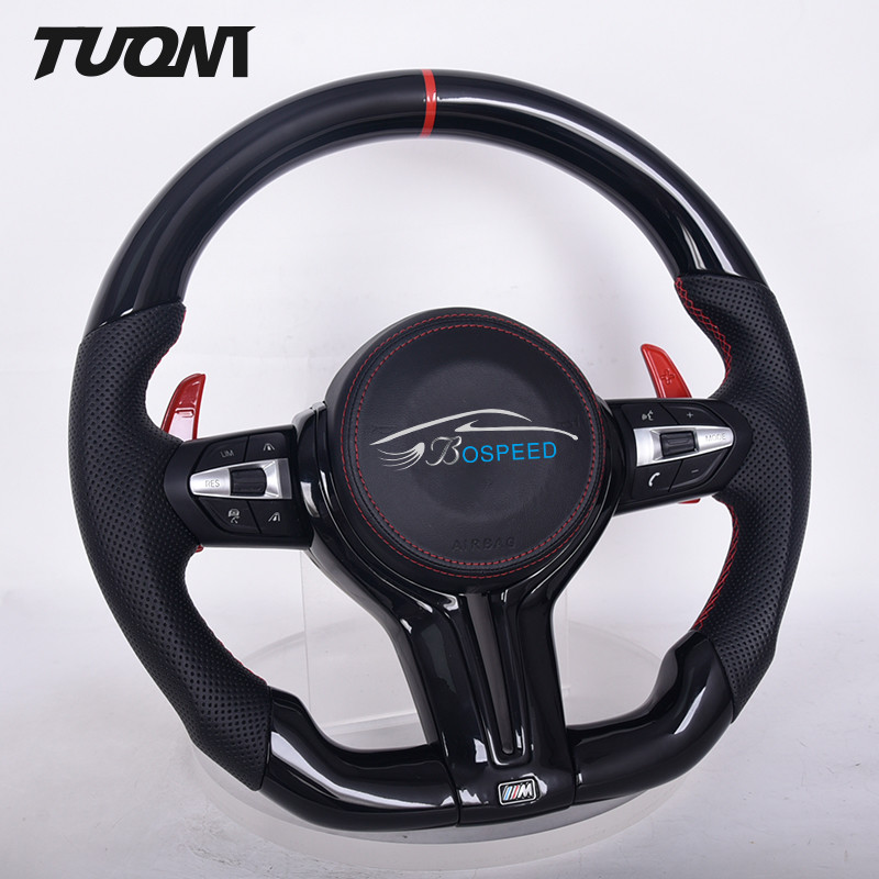 Complete Carbon Fiber Flat Bottom Steering Wheel For BMW F10 F30 F18 M2 M3 M4 M5 M6