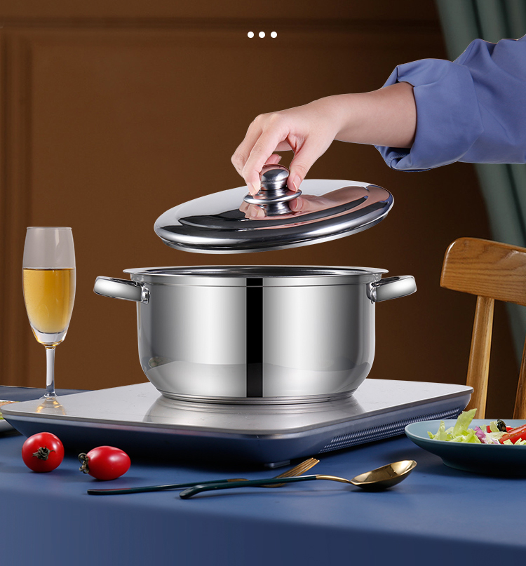 Cookware Set Customized Logo Home 10pcs Cooking Pot 22cm Large Soup Stock Pot