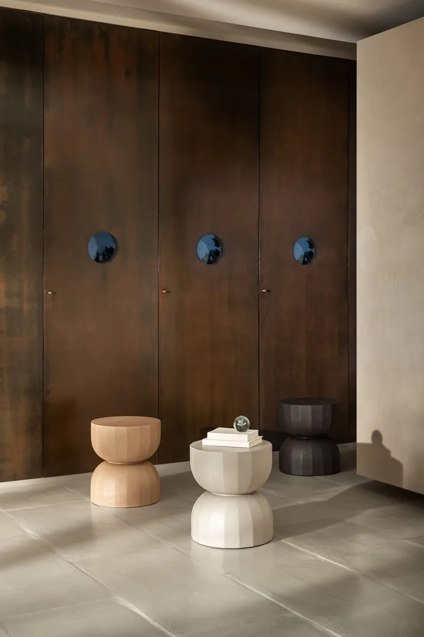 Creative Wooden Occasional Side Table Modern Hotel Accent Low Tables