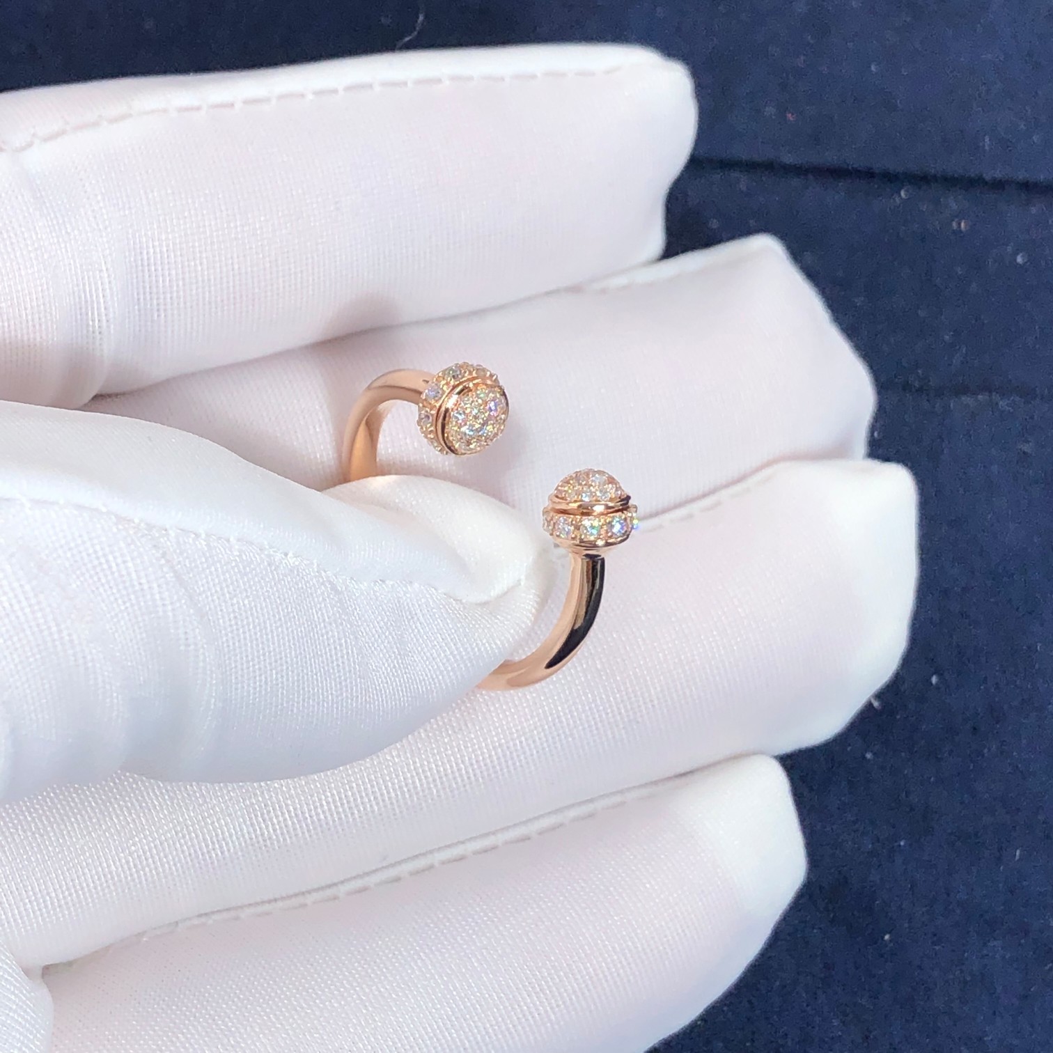 High-End High Quality Fine Jewelry Pure 18k Gold Jewelry Piaget Possession Open Ring Natural Diamonds Ring