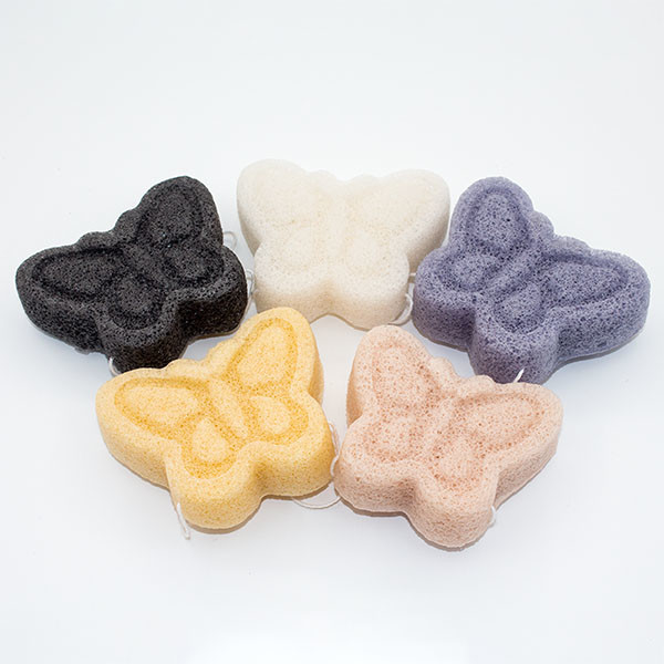 Personal Care Butterfly Bath Sponge Konjac Green Tea Sponge Removing Toxins