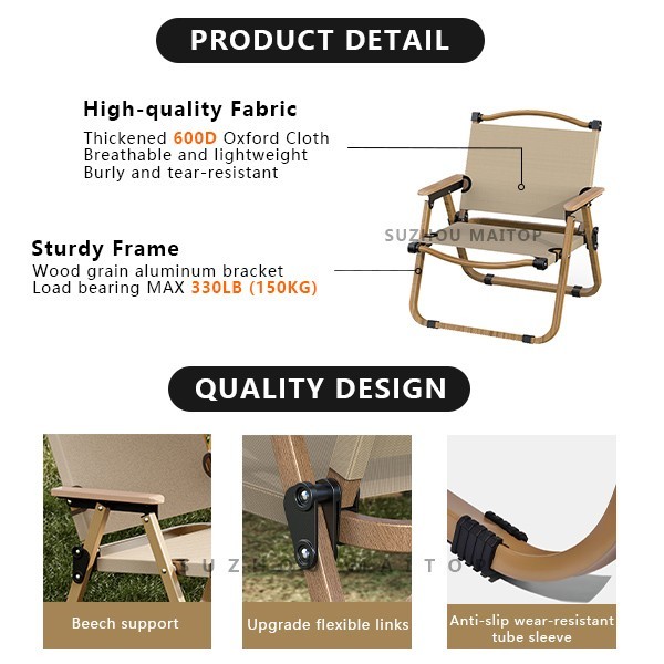 Best Backpacking lightweight folding chair Collapsible Khaki Small Aluminum