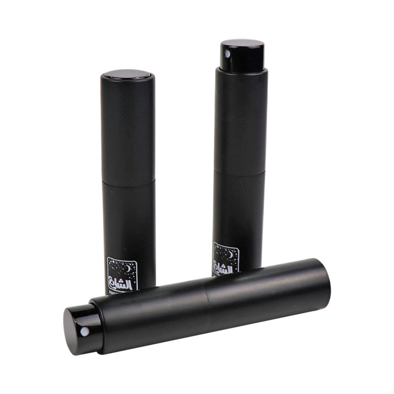 Logo Printing Black Perfume Atomizers 0.4OZ 12ml 0.5OZ 15ml Glass Spray Bottle