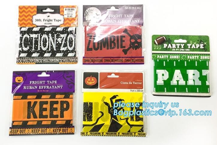pe no adhesive fright tape halloween Caution Tape yellow warning tape,Custom Printed Halloween Party Decoration Caution