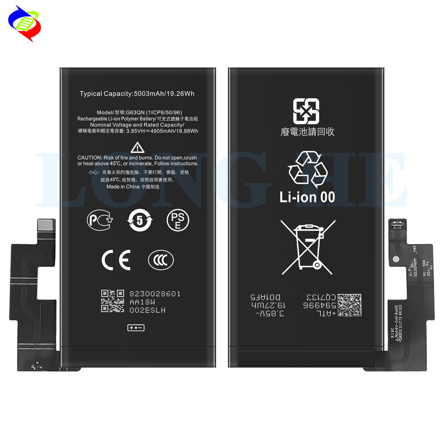 3.85V 4900mah G63QN Lithium ion Replacement Battery for Pixel 6 Pro G8VOU GLUOG GF5KQ