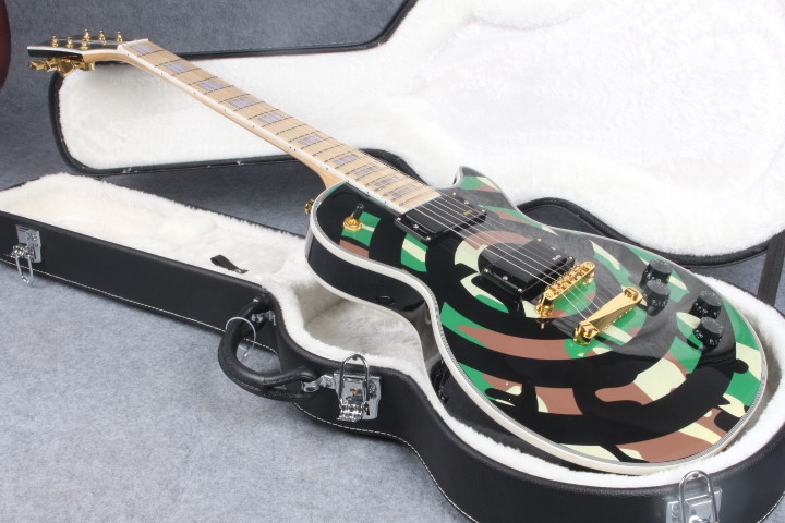 camouflage Custom Zakk Wylde bullseye guitar EMG 81/85 pickups Electric Guitar ems free shipping