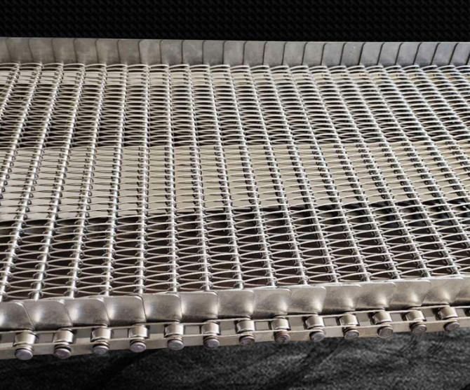 Chain 304 Ss Wire Mesh Conveyor Belt Width 800mm