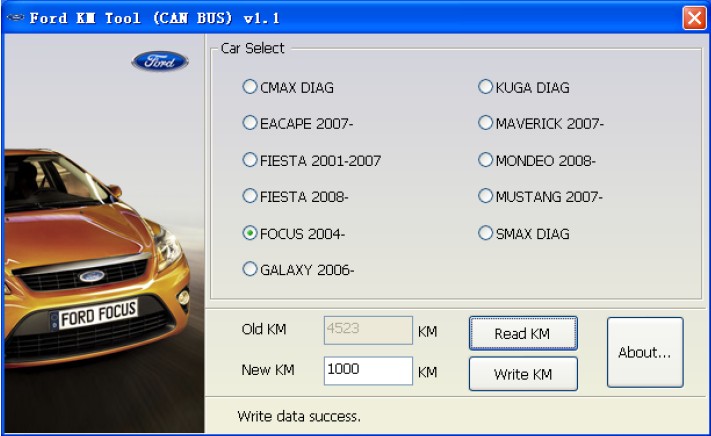 ford km tool is writing