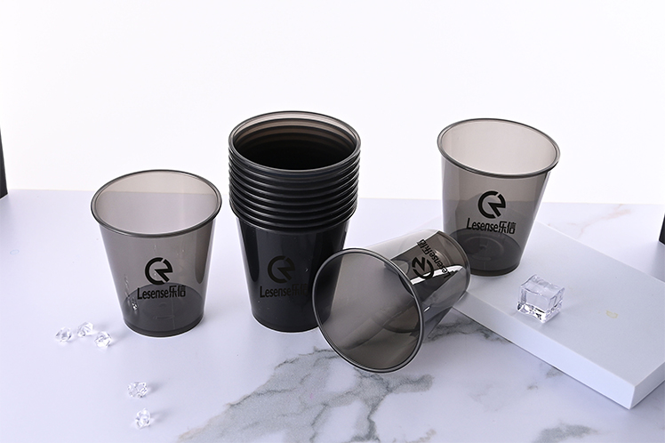 12oz 16oz PP Plastic Cups Custom Design Eco Friendly Black PP Plastic Drink Cups