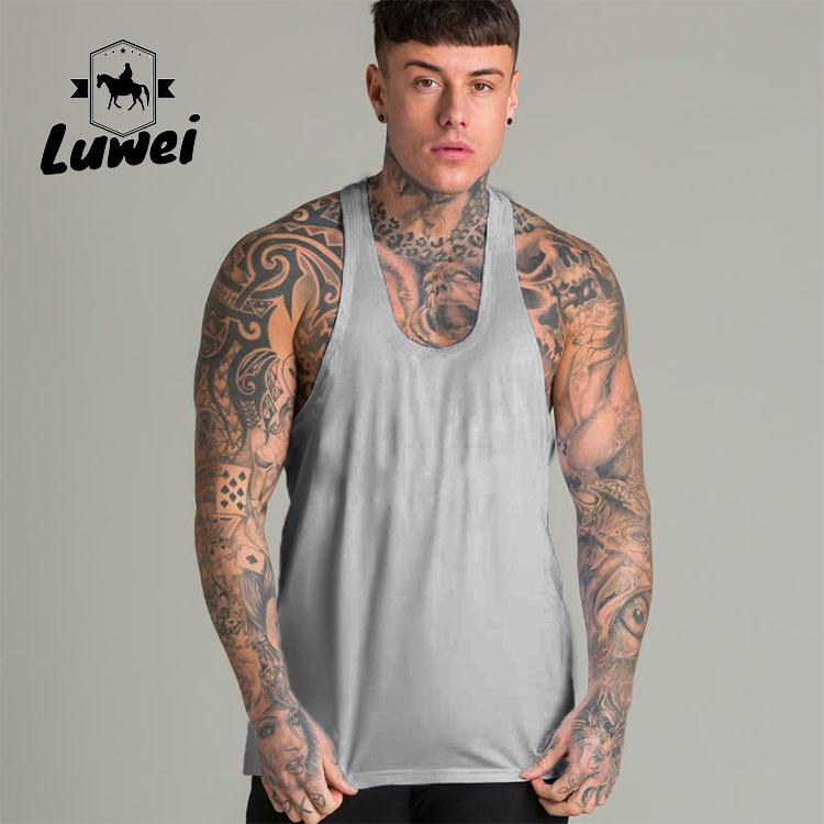 Bodybuilding Men Workout Tank Top Hollow White Black Cotton Vest