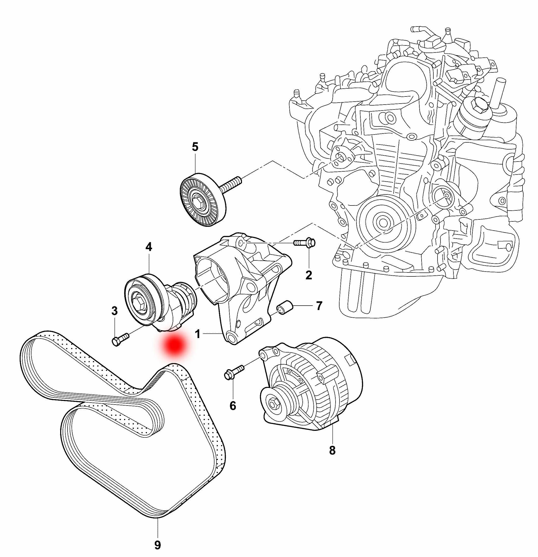 OEM 1JD145299A 03C145299Q ENSION ROLLER FOR VW GOLFV (1K1)1.4 FSI