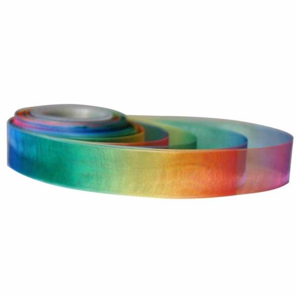 Heat Transfer / Sublimation Rainbow Grosgrain Ribbon , 19mm Organza Christmas