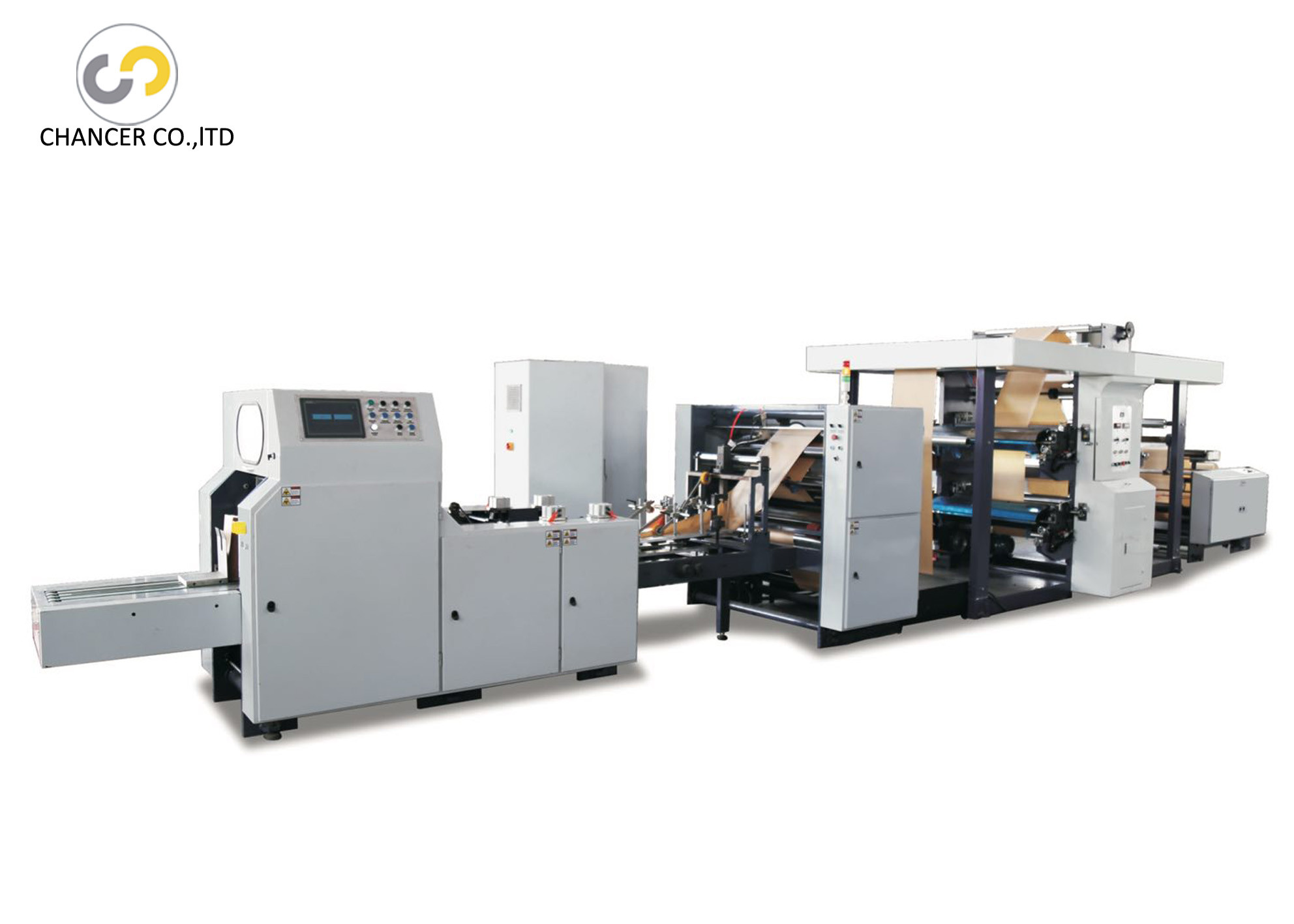 High quality food paper bag making machine with 4 colors printing