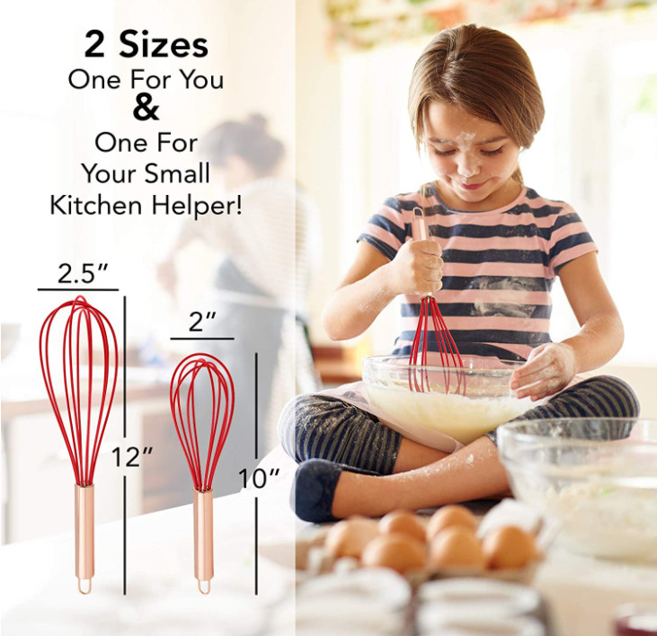 2pcs Kitchen Utensils Whisk , LFGB Approved Whisk For Blending Mixing