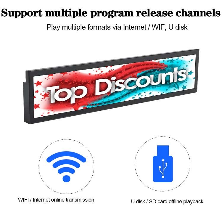 28 Inch Bar Lcd Display For Bus Station 700 Cd/M² HD Advertising Video Player