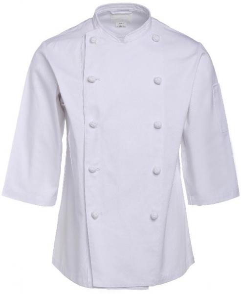 Quality 195 GSM Three Quarter Sleeve Coat Twill 2/1 White Chef Uniform Wrinkle-free Anti-stain for sale