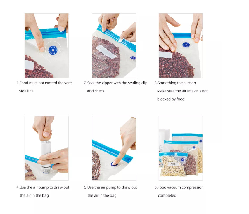 Custom Logo Resealable Food Vacuum Sealer Bags Sous Vide Bags