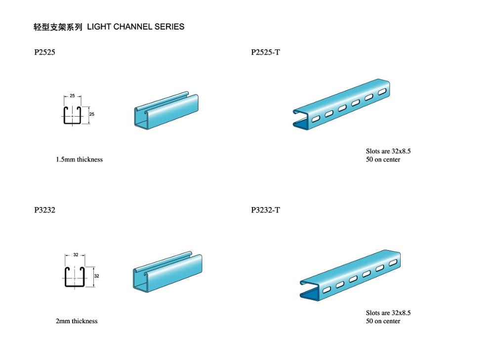 316 Stainless Steel Slotted Strut Channel
