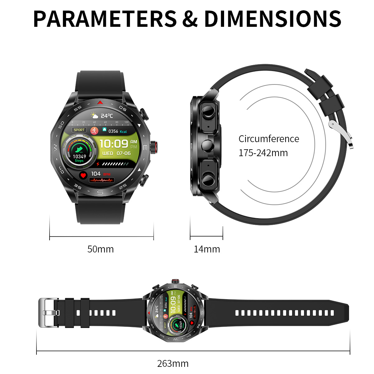 Long Battery Life TWS Support Smartwatch With Music Bracelet Syncs