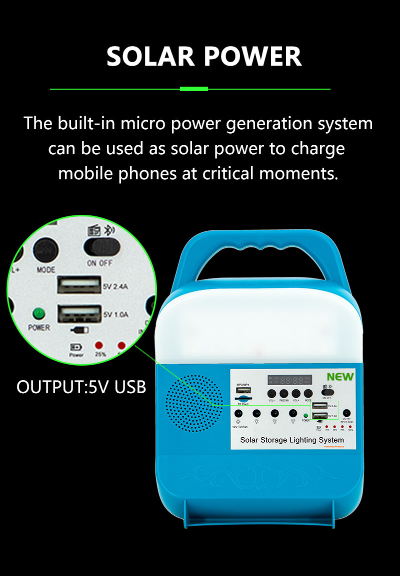 6W 4Pcs Solar Home Lighting System With IP65 Rating For Indoor And Outdoor Use Power Station With Solar Panels