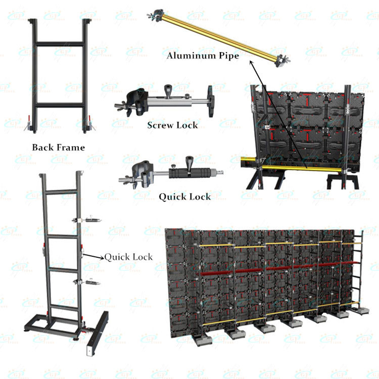 6061 Aluminum LED Screen Truss Wall Ground Stacking System Quick Ground Stack Install