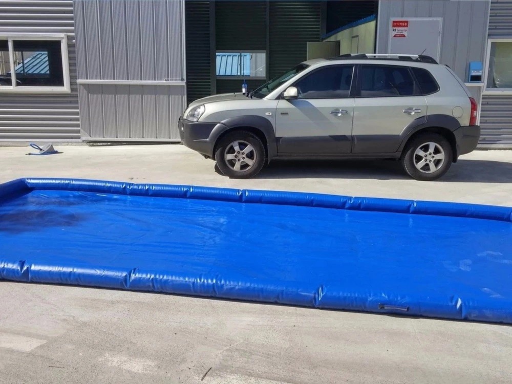 Black Portable Garage Floor 10'x20' Inflatable Car Wash Mat