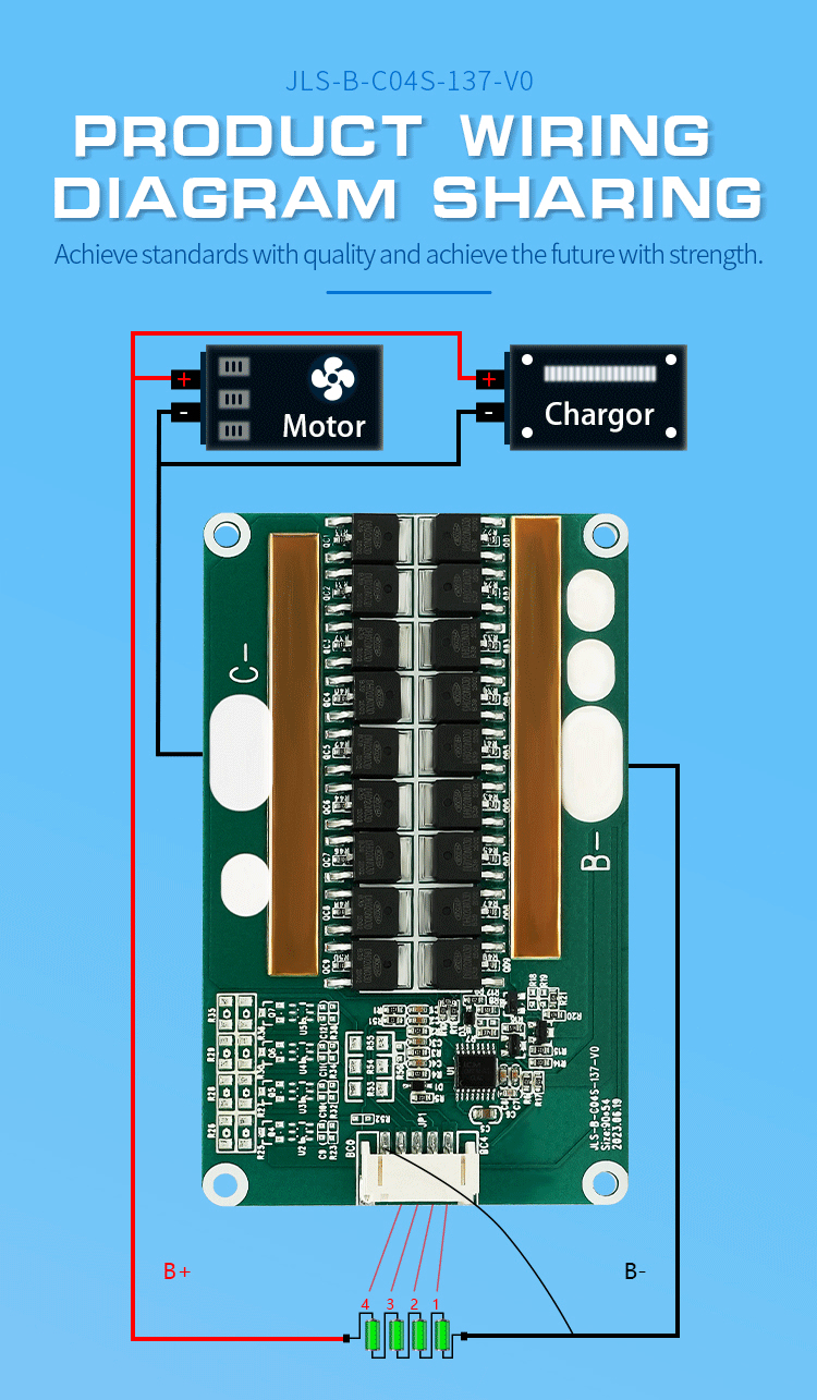 KLS LFP BMS for E-bike & Solar Storage: 4S 12V, 10A - 80A - LiFePO4 Battery Management Systems