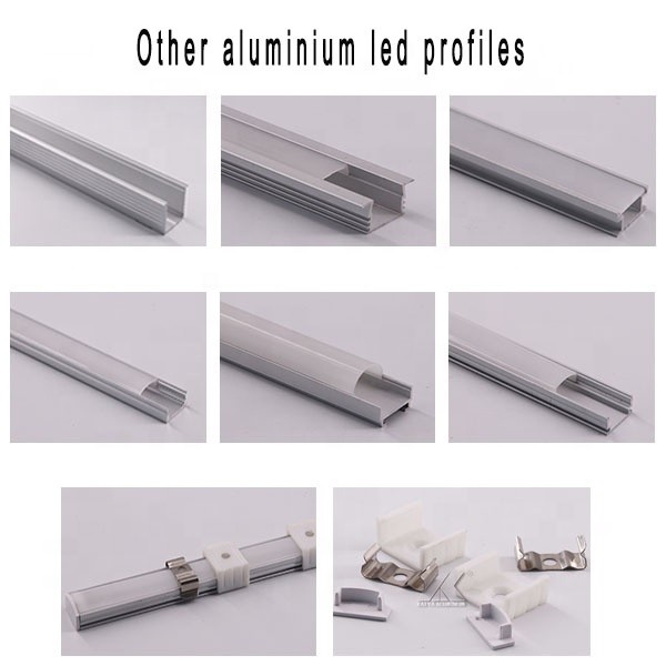 Display LED Aluminium Profile For LED Strip Lights Recess Mounting