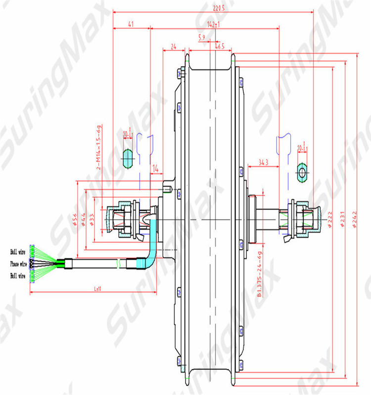 electric motorcycle wheel hub motor 3000w