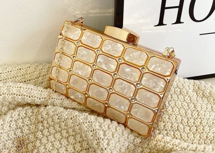 DIY Black Acrylic Gold Handbag Frames Iron Wallet Frame With Handle