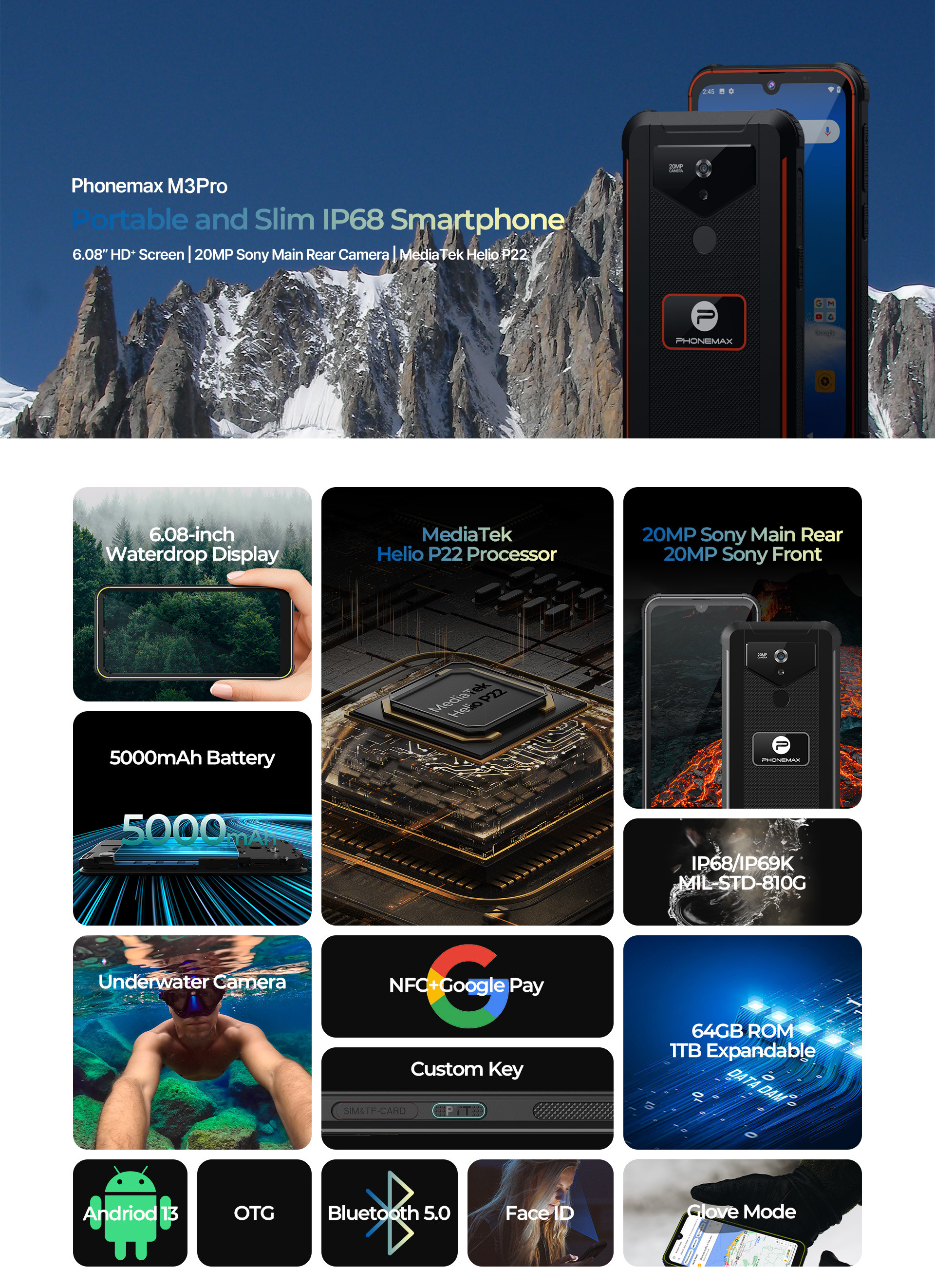Amoled Rugged Sturdy Android Phones 4G 3G 2G