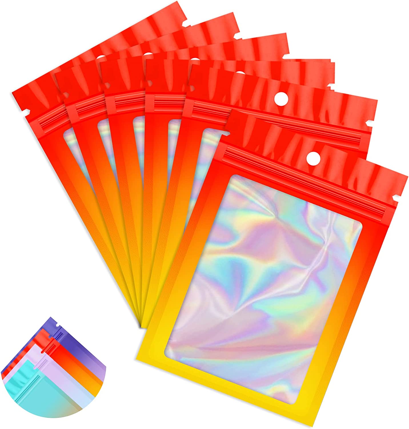 3 X 4 Inches Food Storage Smell Proof Bags Meals Holographic Packaging Bags