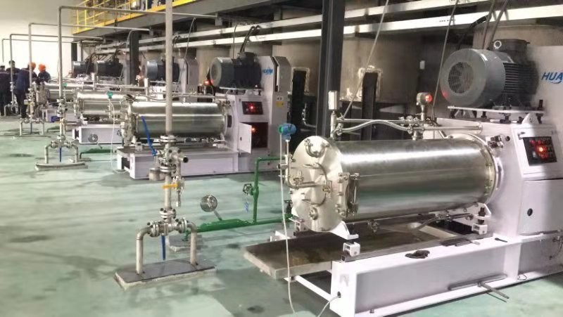 TiO2 Chemical Fiber Horizontal Bead Mill 250 Litre Pigment Milling Machine