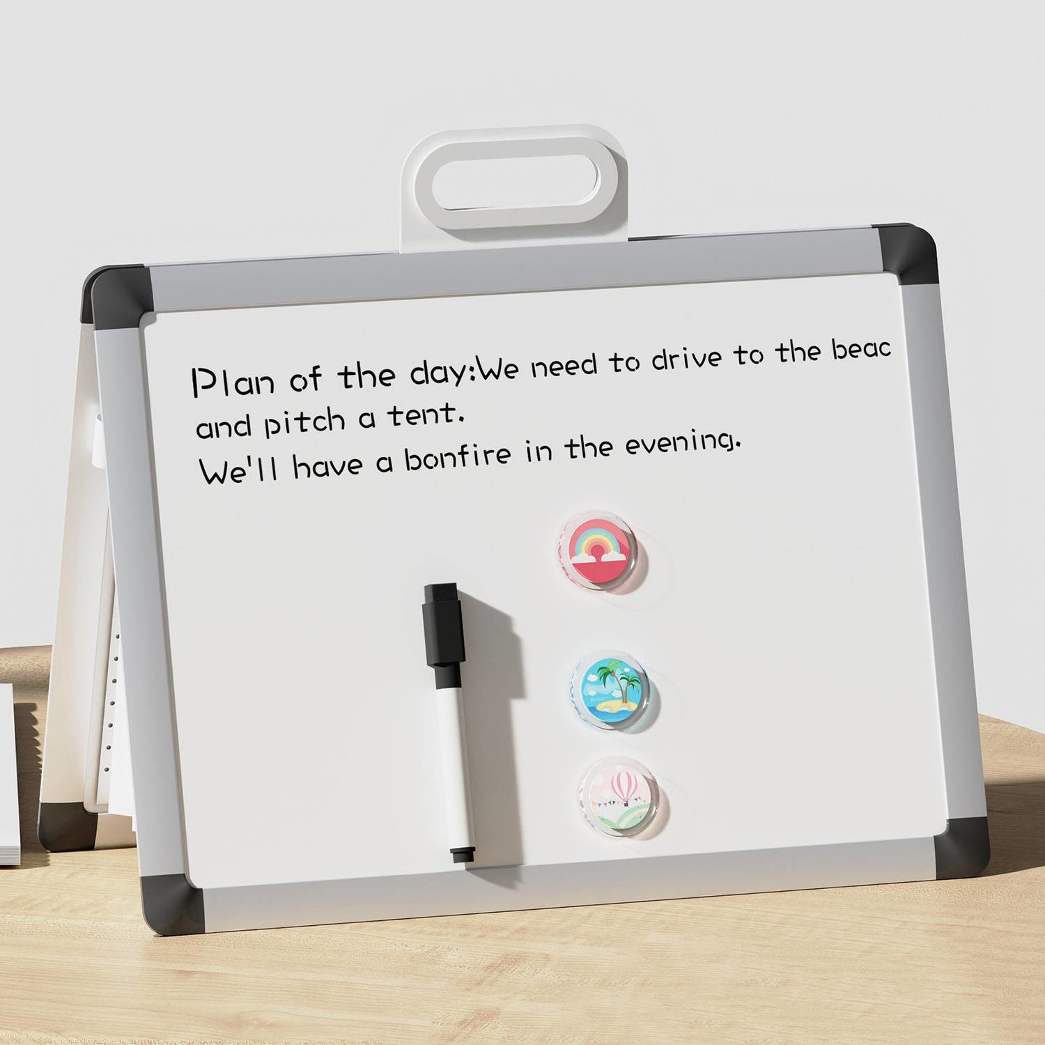 Dry Erase Small Desktop Whiteboard Portable Reusable Durable With Storage Bag