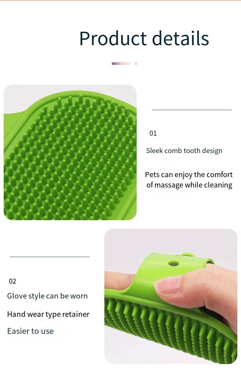 Pet TPR Bath Brush Dog Wet And Dry Bath Massage Brush Cat Cleaning Shampoo Glove