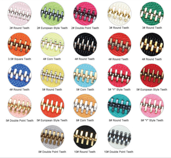 6mm Silver Black Copper YKK Metal Sewing Notions Zippers With Plastic Tape Riri Zipper