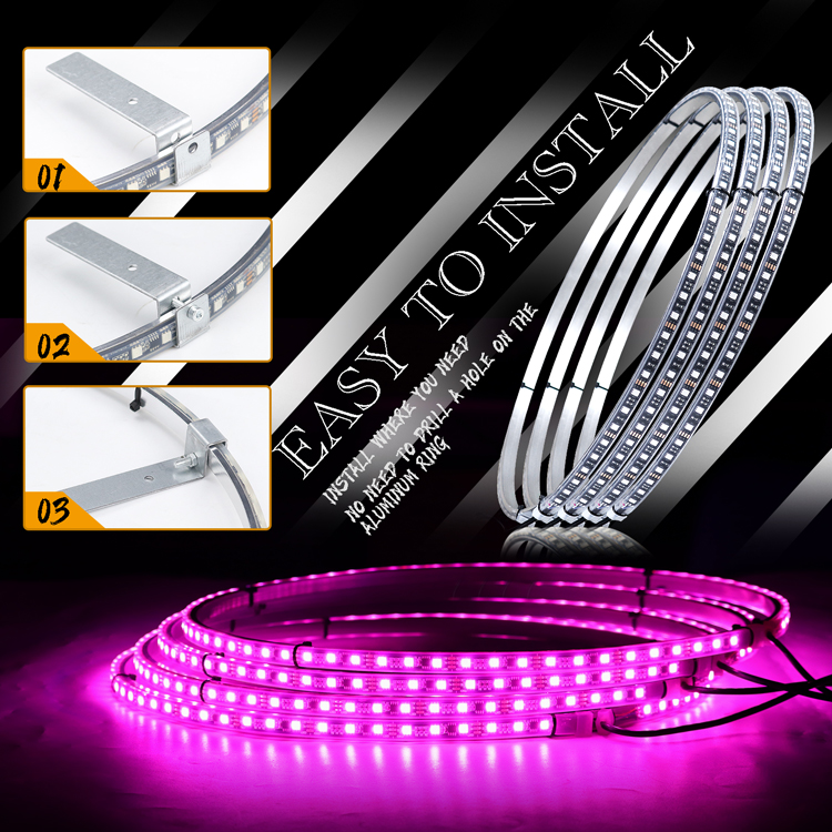 12V Multicolor LED Headlights , Singal Row Led Rgb Car Lights