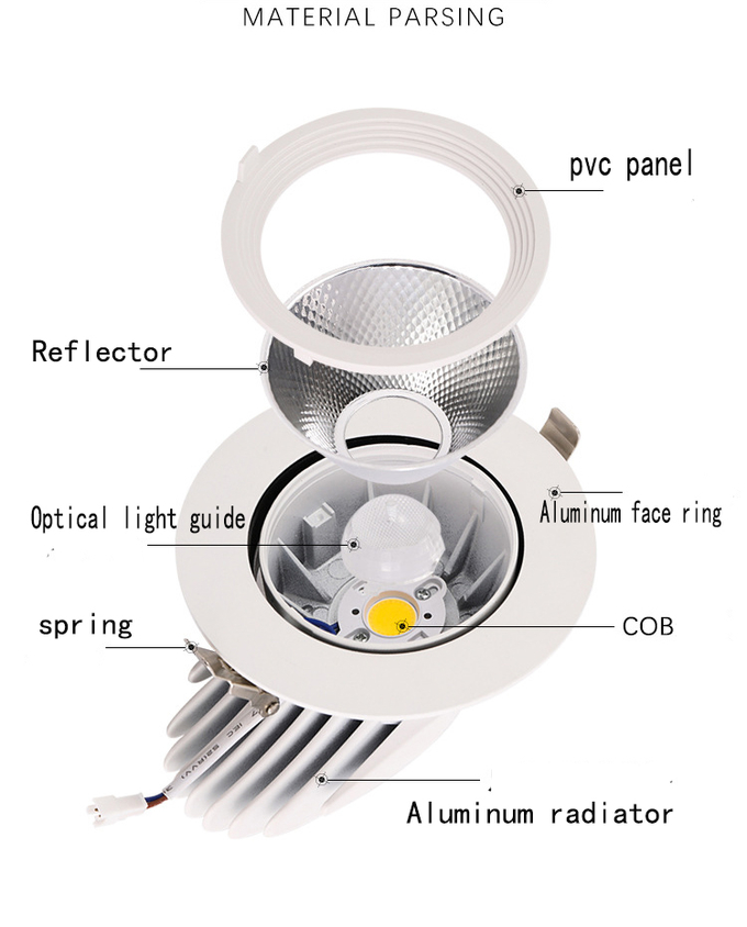 15W 18W SCR Dimming Elephant Trunk Light Rotating Ceiling Light 4