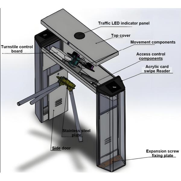 Access Control System Tripod Turnstile Barrier Gates For Gym Bus Office Building