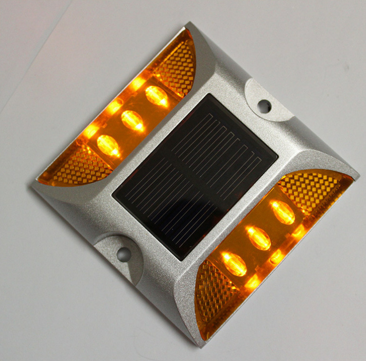 Warning Road Cone Reflective Cat Eye LED Solar Road Stud In Red Blue Yellow