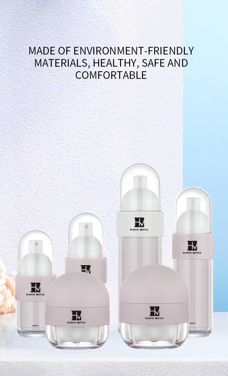 Matte pink skincare empty container portable travel set lotion bottle and cream jar