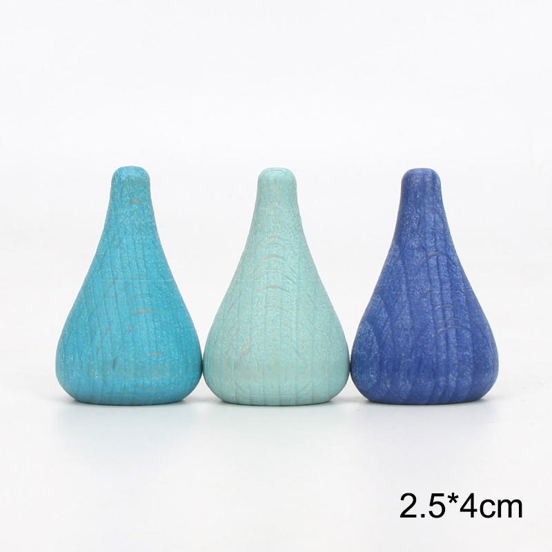 Cones 4cm Wooden Rainbow Stacker Wooden Mushroom Puzzle