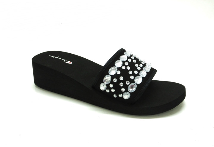 Fashion Adult Sliders Woman House Slipper Lady Black Sandal High Heel