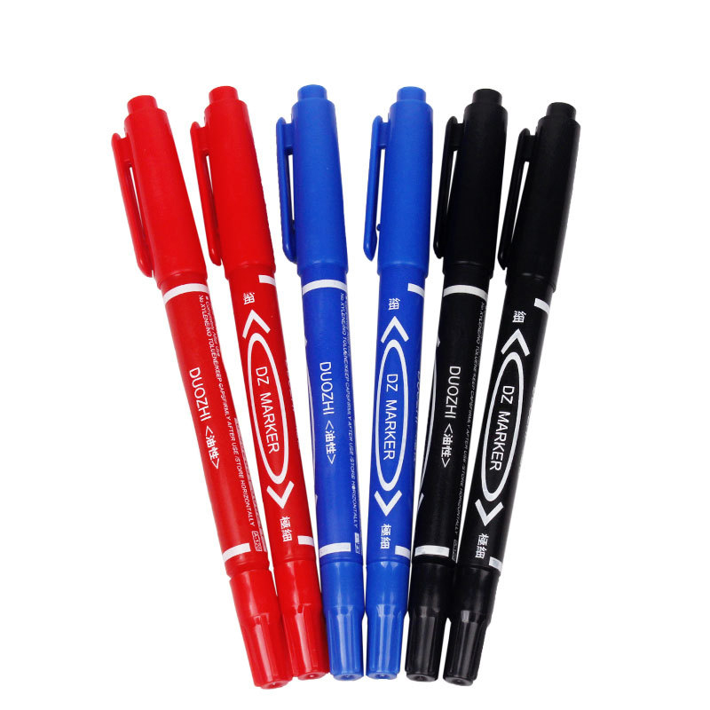 Double End Whiteboard Marker Pen with Round Toe Brush Tip and 0.5/1.5mm Writing Width