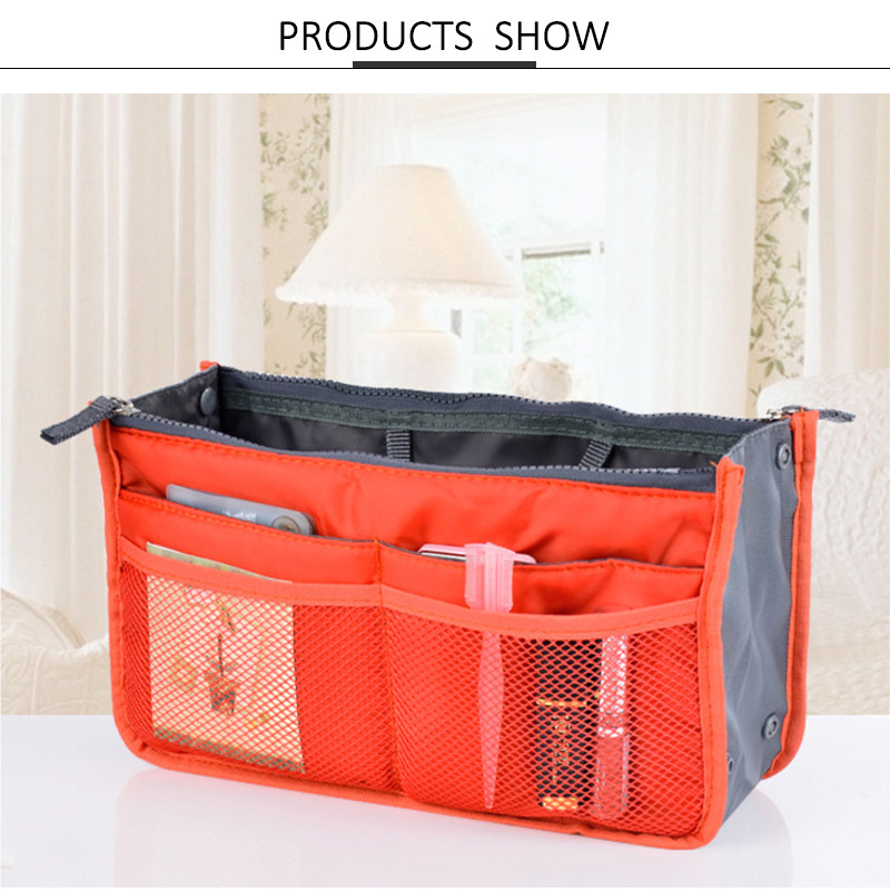 Polyester 22cm Length Cosmetic Bag Insert Purse Organizer