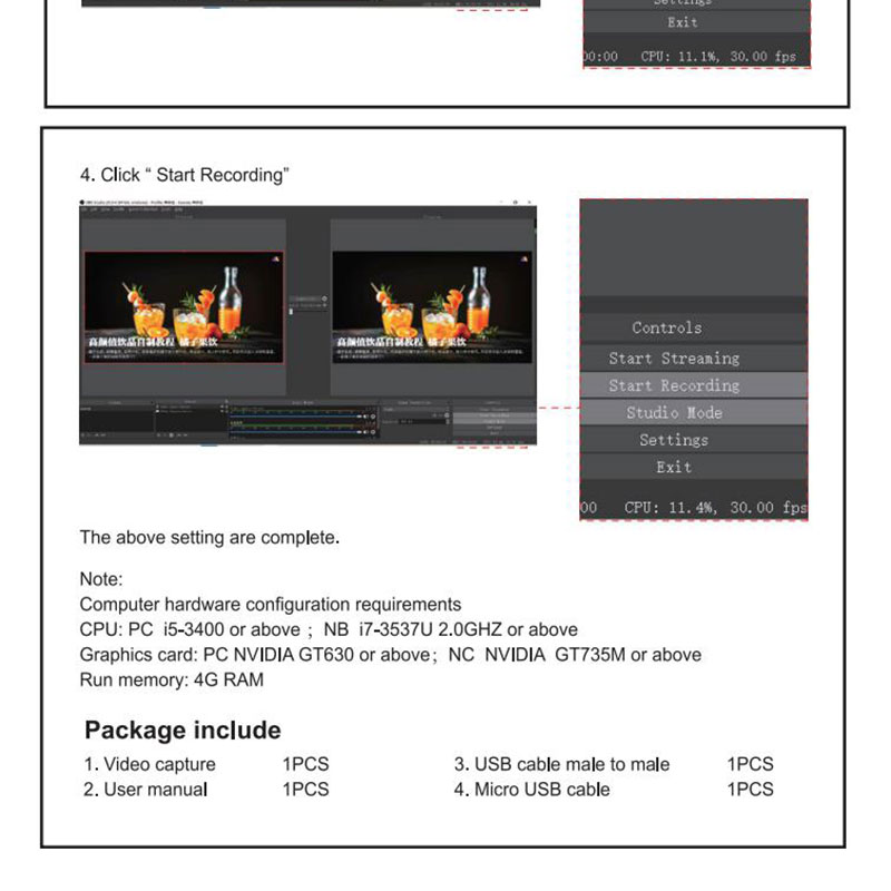 Professional 4K 60Hz HDMI To USB3.0 Video Capture Card With Audio Output And USB 3.0