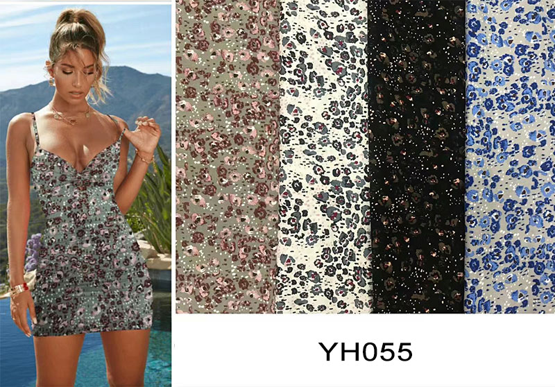 Leopard Print Chiffon Rayon Viscose Printed Woven Fabrics 56 Inch Width
