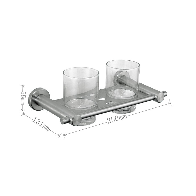 Luxury Double Toothbrush Tumbler Holder SUS304 Bathroom Accessories Set